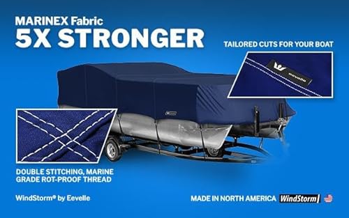 Eevelle Windstorm Pontoon Boat Cover Waterproof MARINEX Fabric Red