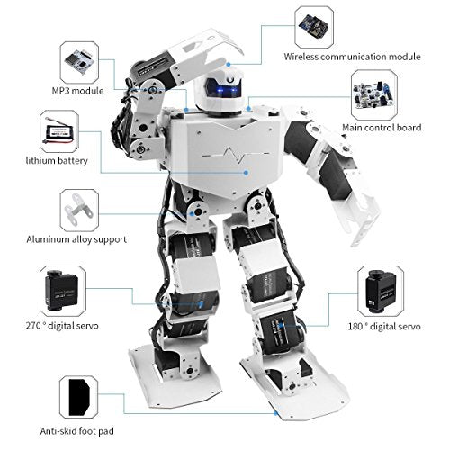 LewanSoul 16DOF Biped Humanoid Robot Kit with APP and MP3 Module