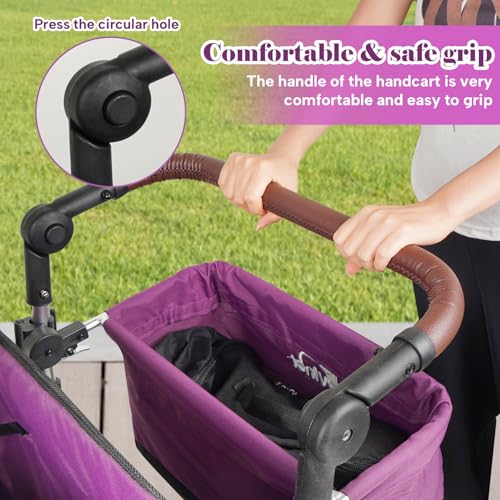 Badovinci All-Terrain Wagon for 2 Kids, Multi-Function, Easy Push & Pull, High Seats, Safe Folding, Purple