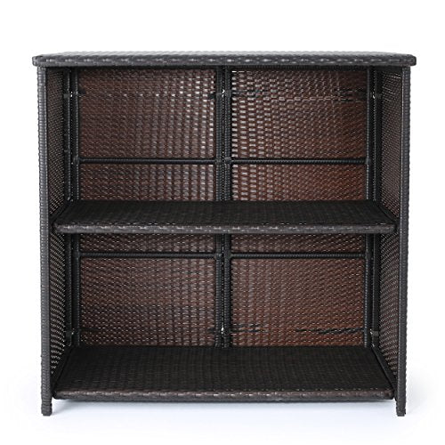 Christopher Knight Home Toranto Outdoor Wicker Bar Island Set 3-Pcs Multibrown