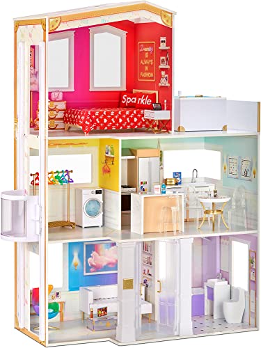 Rainbow High 3-Story Wood Doll House Multicolor