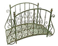 SERENDIPPITY Garden Bridge 37.5" Tall Iron Rustic Green Finish