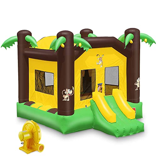 Cloud 9 Commercial Jungle Bounce House with Blower Multicolor