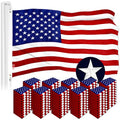 G128 American USA Flag 3x5 Ft Embroidered Stars Sewn Stripes Brass Grommets 100 Pack