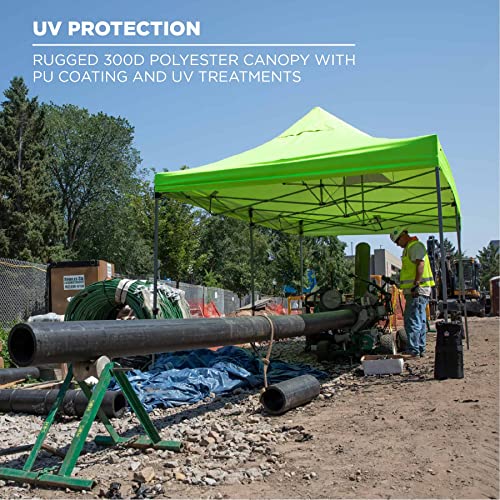 Ergodyne Shax 6015 Heavy Duty Pop Up Canopy Tent 10' x 20' Lime