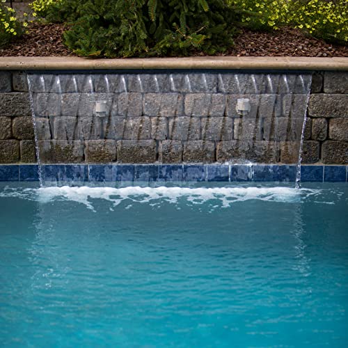 Majestic Water Spouts Tomaso 96" ABS Waterfall Cascading Sheer Descent Water Feature Spillway Gray