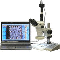 AmScope Digital Trinocular Stereo Zoom Microscope with 3MP Camera, 6.7X-112X Magnification, LED Ring Light