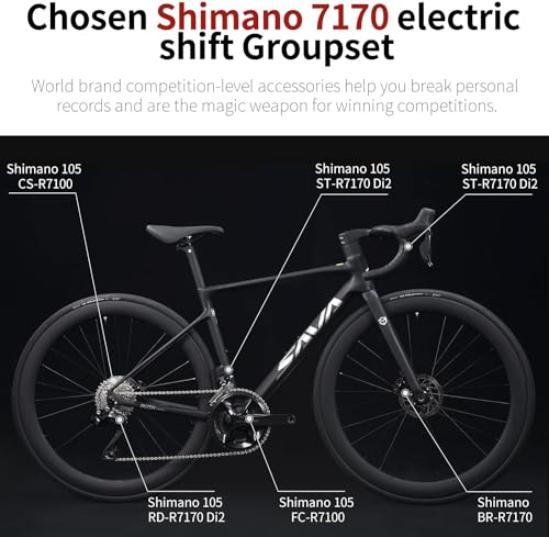 SAVADECK Carbon Road Bike Lightweight 24-Speed Shifting Road Bicycle White