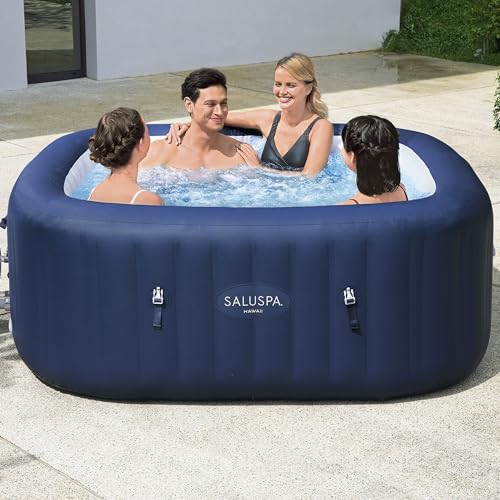 Bestway SaluSpa Hawaii AirJet 4-6 Person Inflatable Hot Tub with EnergySense Cover Blue