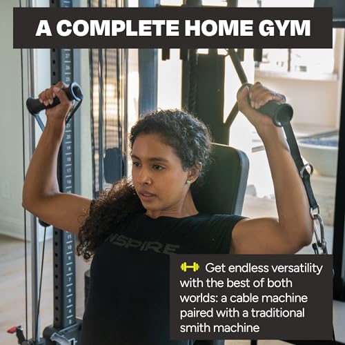 Inspire Fitness Home Gym Functional Trainer with Selectorized Smith Bar Black