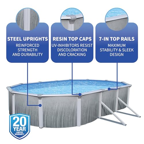 Blue Wave Martinique Oval Swimming Pool Package Metallic