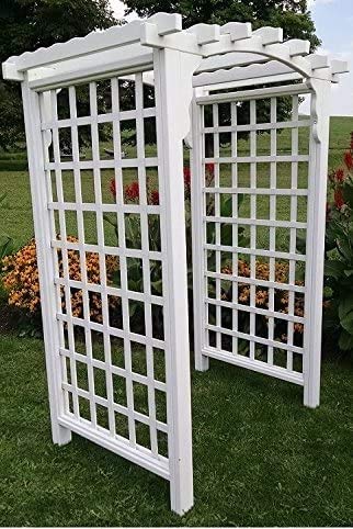 Backyard Crafts Amish-Made Cambridge Style Pine Arbor 5' Wide Redwood Stain