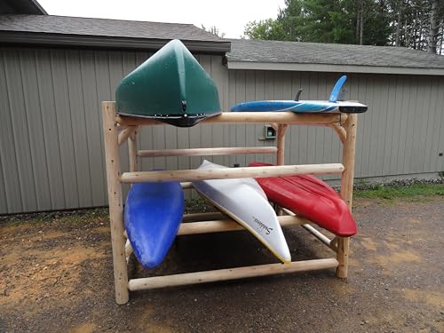Log Kayak Rack Kayak/Canoe Storage Rack Commercial Unfinished