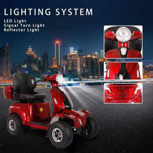 LAGTOM Electric Golf Cart & Mobility Scooter 1000W Candy Apple Red
