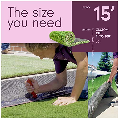 MEGAGRASS 7.5x68 Feet Premium Deluxe Artificial Grass Green