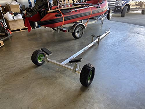 Seamax Portable Boat Carry and Launch Hand Dolly Set with 16” Pneumatic Wheels Black
