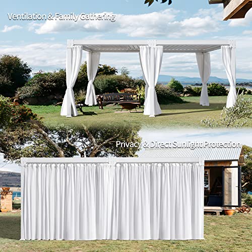 MeetLeisure 12' x 16' Outdoor Louvered Pergola with Adjustable Roof White Frame