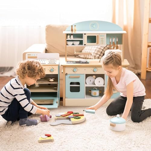 ROBOTIME Wooden Kids Kitchen Playset Toy Kitchen Sets