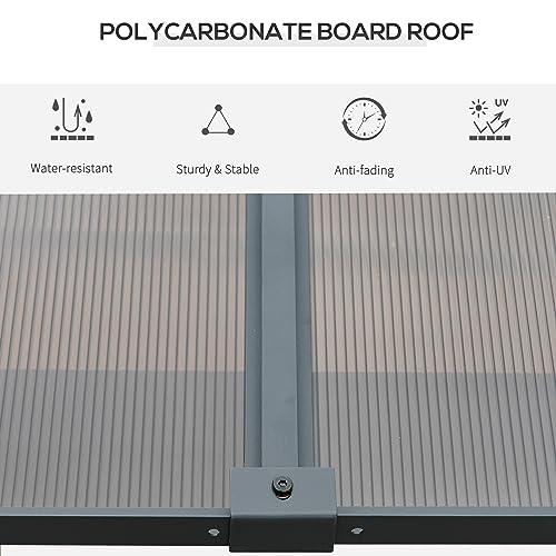 Outsunny 10' x 13' Outdoor Patio Gazebo with Sloping Roof, Aluminum Frame, & Netting Curtain Gray
