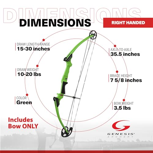 GENESIS Archery Original Adjustable Right-Handed Compound Bow Green