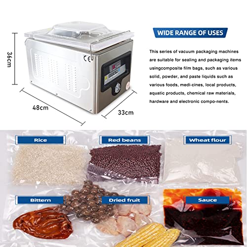 Kolice Commercial High Power Automatic Chamber Vacuum Sealer Machine Silver