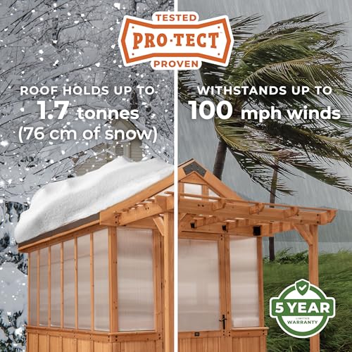 Backyard Discovery Bellerose 9' x 6' Cedar Wood Greenhouse Kit Light Brown