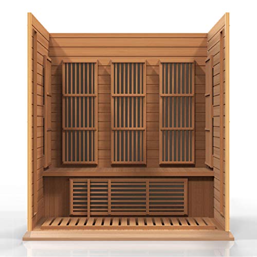 MAXXUS 3 Per Low EMF FAR Infrared Carbon Canadian Red Cedar Sauna Red