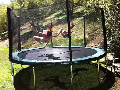 Galactic Xtreme Outdoor Round Trampoline 16 Ft with Net Black and Green