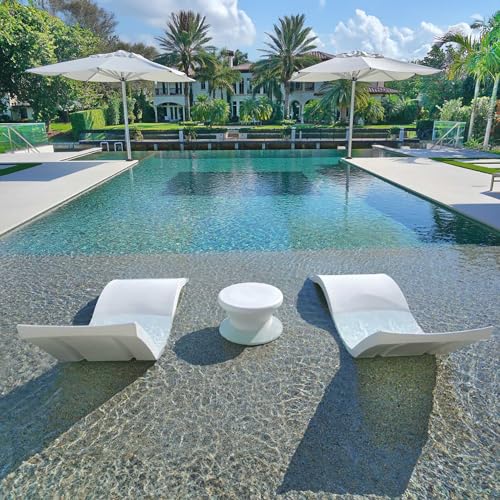 Ledge Lounger Oasis Bundle 2 Chaises + 1 Side Table Frost