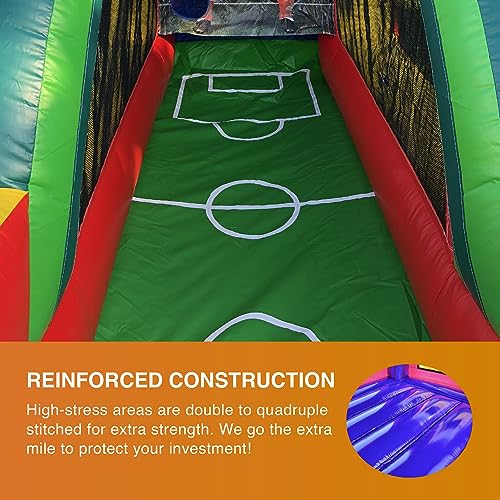 JumpOrange Inflatable Soccer Game with Blower and Foam Ball Soccer