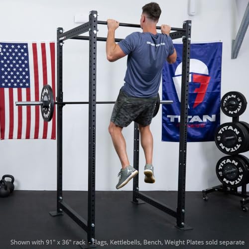 Titan Fitness T-3 Series Black Short Power Rack 36in Depth 1,100 LB Capacity