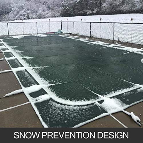VEVOR Inground Pool Safety Cover for 18x36 ft Pools with Right End Step Green