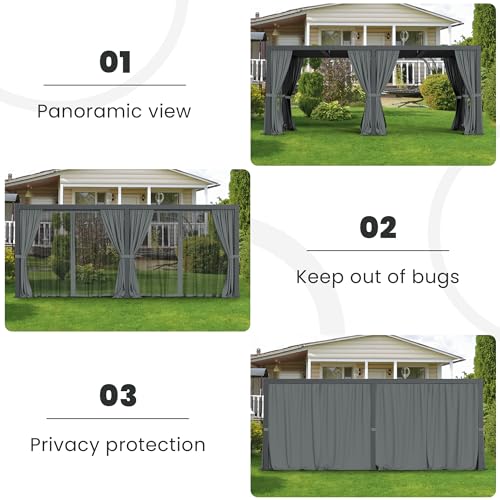 RoyalCraft 10' x 20' Outdoor Adjustable Louvered Pergola Gray