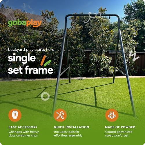 gobaplay Heavy Duty Adventure Kids 4 Zone Swing Set Dark Green