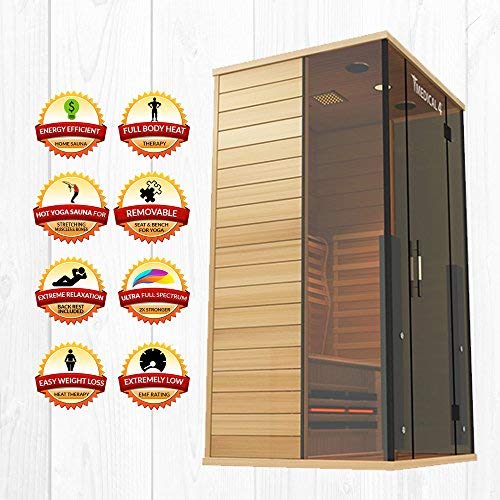 Medical Breakthrough Home Sauna 2 Person Full Spectrum Infrared Sauna Spa Brown