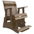 Furniture Barn USA Poly Lumber 2' Plain Rollback Balcony Glider Weatherwood & Chestnut Brown