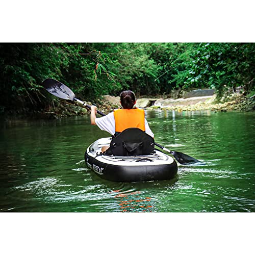 TIGERXBANG Inflatable Kayak with Detachable Seat Black