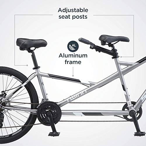 Schwinn Twinn Classic Tandem Adult Beach Cruiser Bike Grey