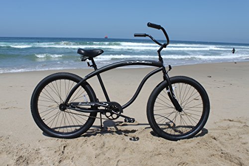Firmstrong Men's Beach Cruiser Bike 21-Speed 26-Inch Matte Black