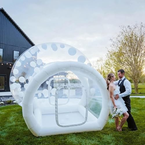 EJIA Clear Inflatable Bubble House for Kids with Blower & Pump White