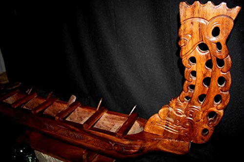 Tikimaster Waka Warrior Canoe 48 Inch Natural Monkeypod Replica