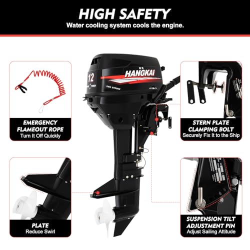 Sootvp 2 Stroke 12 HP Outboard Motor Black