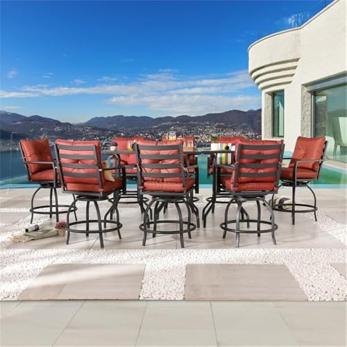 PatioFestival 11-Piece Outdoor Bistro Set Fabric Red