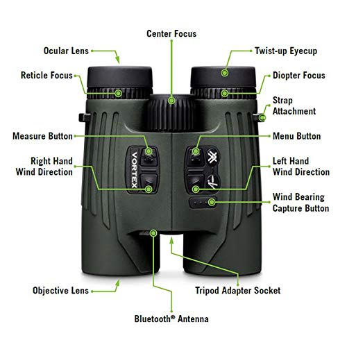 Vortex Optics Fury HD 5000 10x42 Laser Rangefinding Binoculars Green
