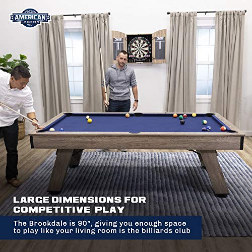American Legend Brookdale 90” Billiard Table with Rustic Wood Finish Blue