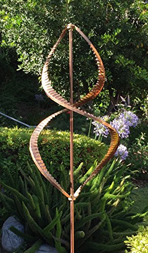 Stanwood Wind Sculpture Kinetic Copper Dual Helix Spinner