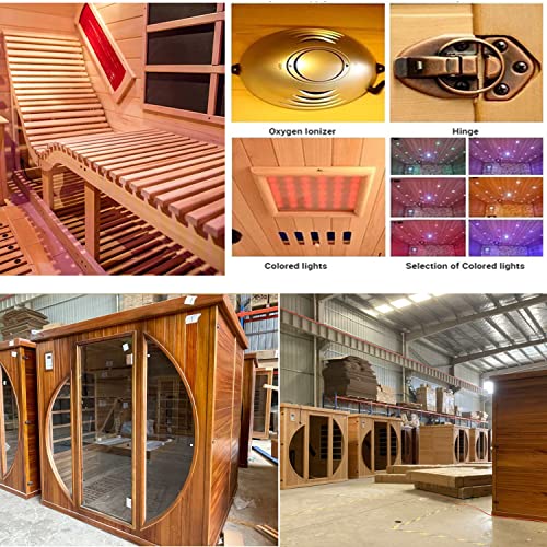 AURGOD Far Infrared Wooden Sauna Room 2-Person Indoor Sauna (Hemlock)