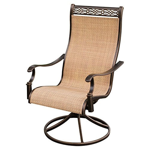 Hanover Monaco 9 Piece Outdoor Dining Set with 60" Square Glass-top Table and 8 Chairs Tan