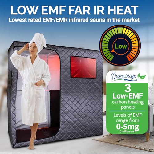 Durasage Portable Full Size Infrared Sauna 2-Person Gray