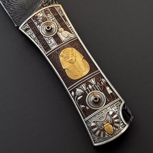 BURXELL Egyptian Pharaoh Damascus Art Knife Silver